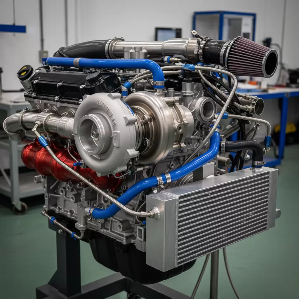 gemini_image_1768643451 Hệ thống tăng áp giúp tối ưu hóa công suất cho các động cơ có dung tích nhỏ