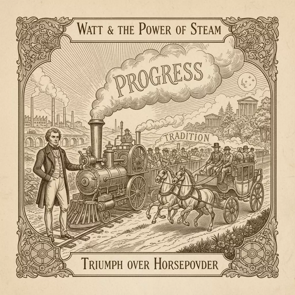 gemini_image_1768643689 Khái niệm mã lực bắt nguồn từ việc so sánh công suất của động cơ hơi nước với sức kéo của ngựa