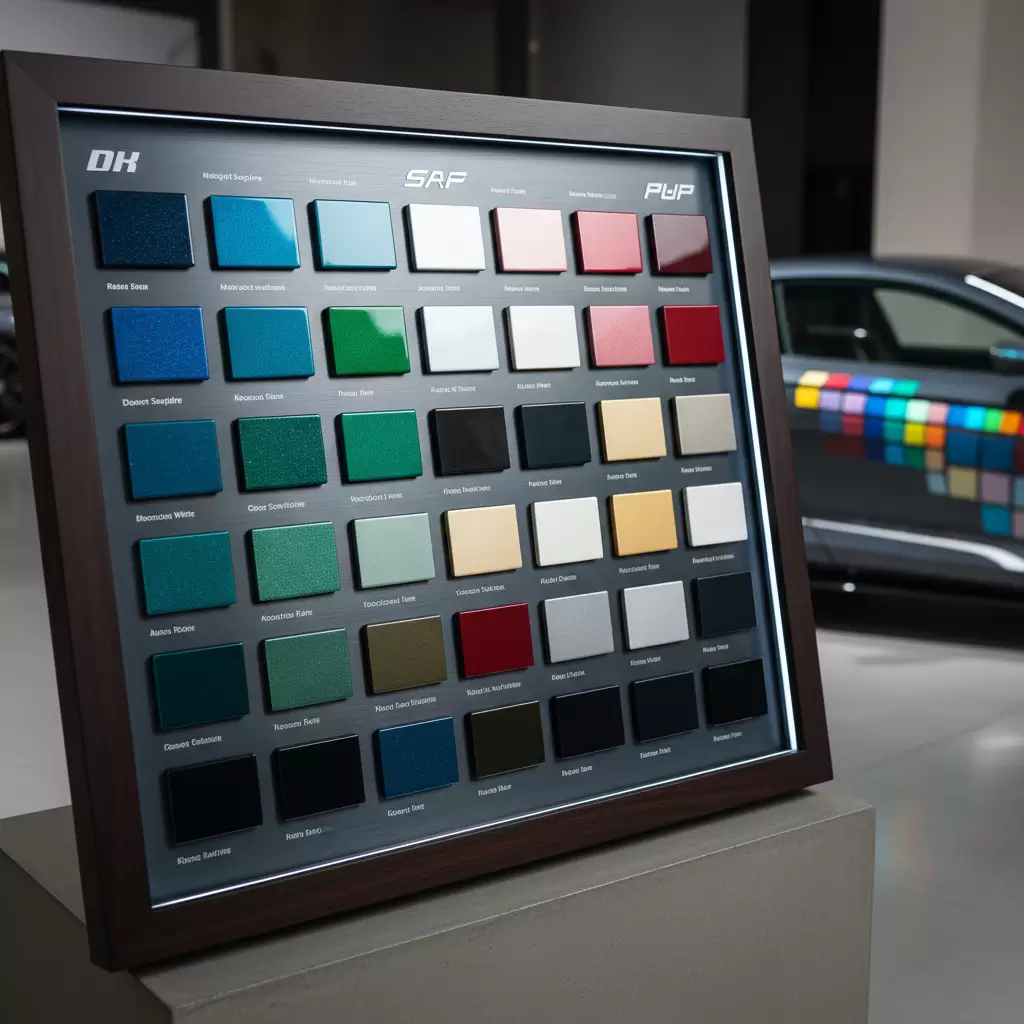 gemini_image_1768645824 Bảng mã màu sơn xe ô tô đa dạng giúp chủ xe dễ dàng lựa chọn theo sở thích