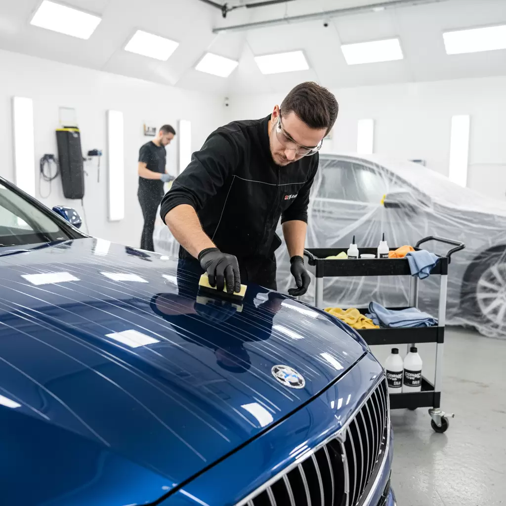 gemini_image_1768645826 Phủ Ceramic là giải pháp tối ưu để bảo vệ màu sơn xe luôn bóng đẹp như mới