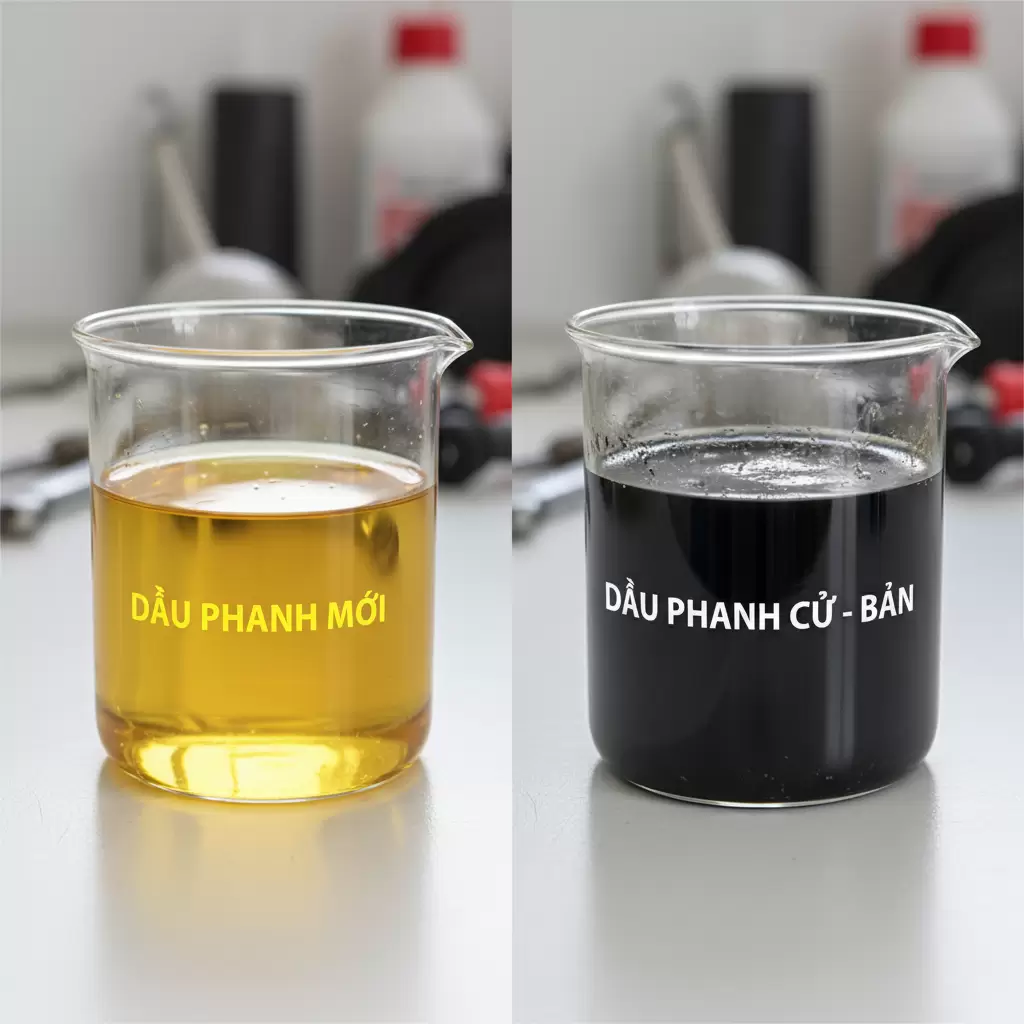 Sự thay đổi màu sắc của dầu phanh là dấu hiệu rõ ràng nhất của sự xuống cấp