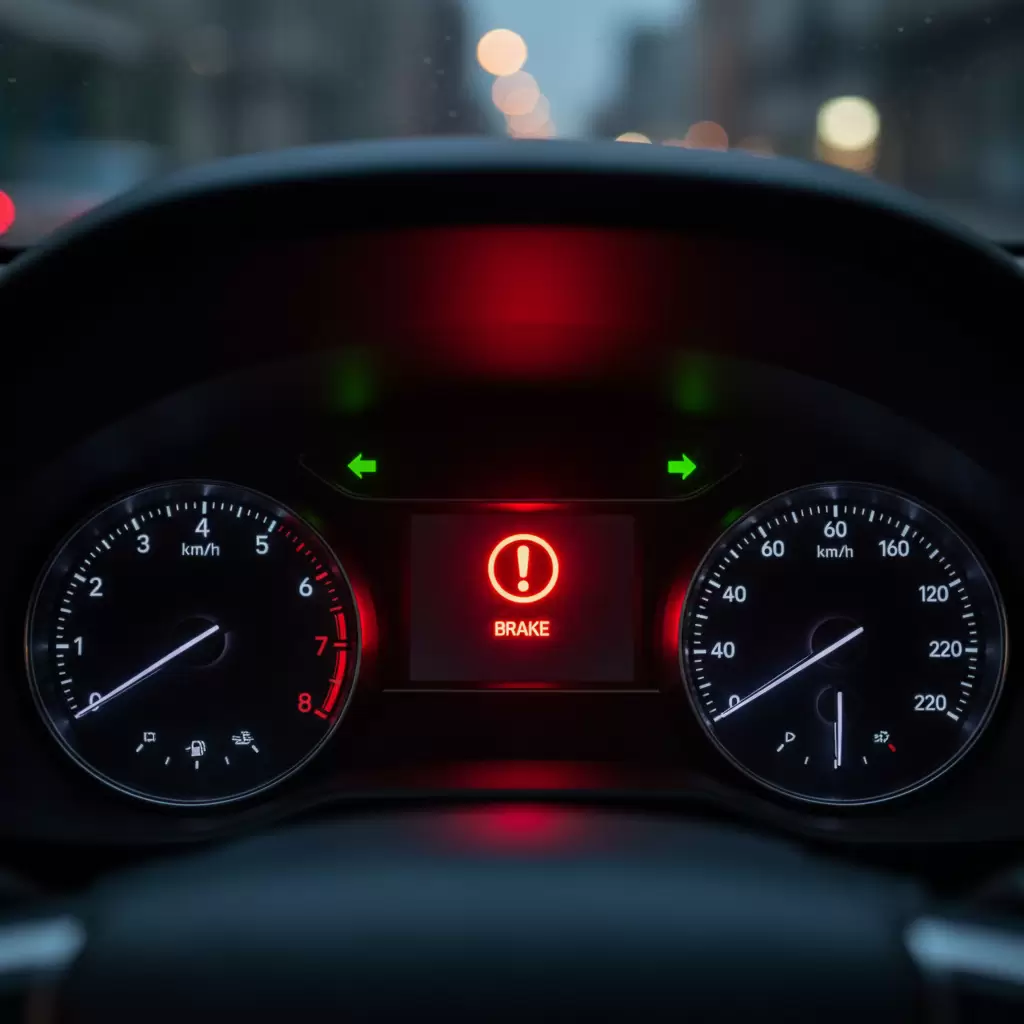 Đèn cảnh báo phanh trên bảng đồng hồ là tín hiệu cần kiểm tra xe ngay lập tức