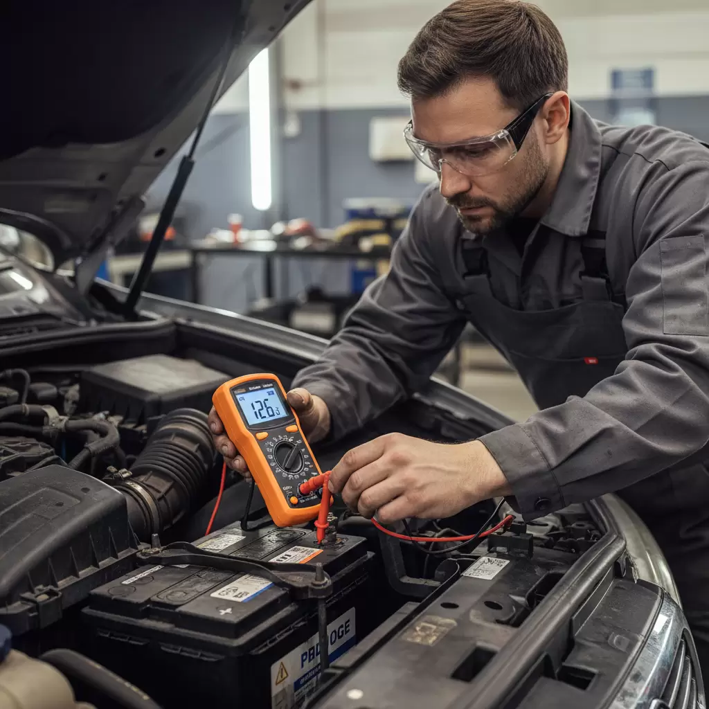 Sử dụng thiết bị đo chuyên dụng để kiểm tra điện áp của ắc quy