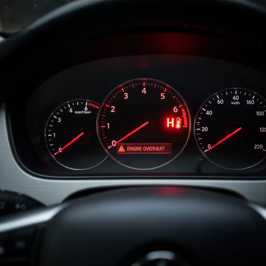 gemini_image_1768649506 Đèn cảnh báo nhiệt độ nước làm mát trên bảng đồng hồ là dấu hiệu xe cần được kiểm tra ngay