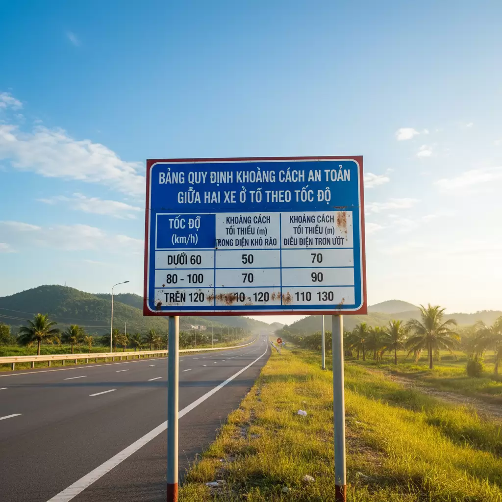 gemini_image_1768658109 Bảng tra cứu khoảng cách an toàn tối thiểu theo quy định của Bộ Giao thông vận tải