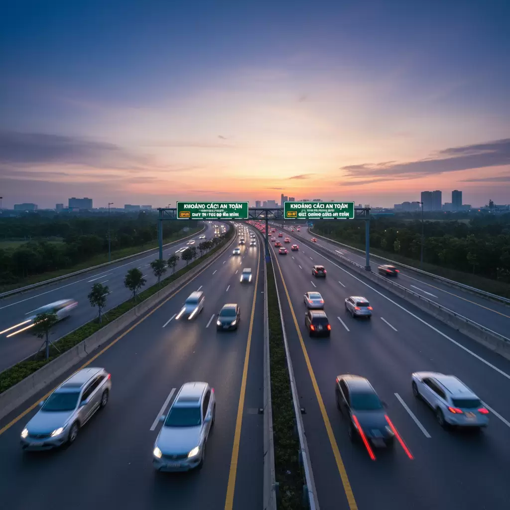 gemini_image_1768658648 Giữ khoảng cách an toàn giúp tài xế có đủ thời gian xử lý các tình huống bất ngờ