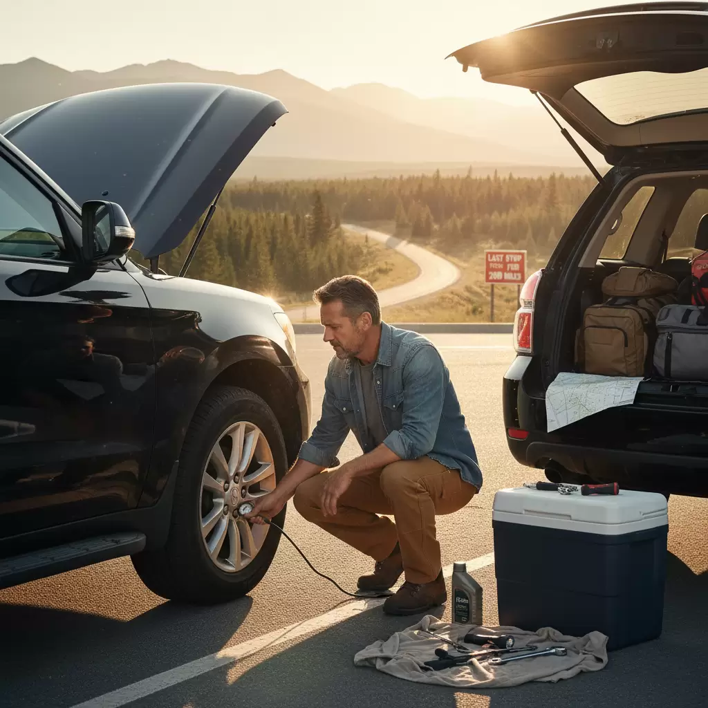 gemini_image_1768659455 Việc thực hiện checklist kiểm tra xe kỹ lưỡng là bước quan trọng để đảm bảo an toàn cho hành trình dài