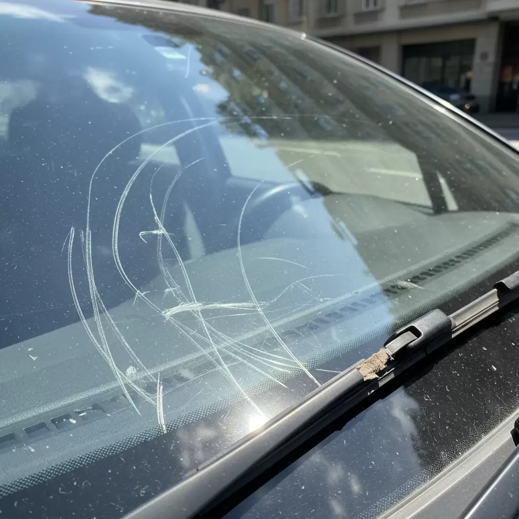 Lưỡi gạt mưa hỏng có thể gây ra những vết trầy xước nghiêm trọng trên kính chắn gió