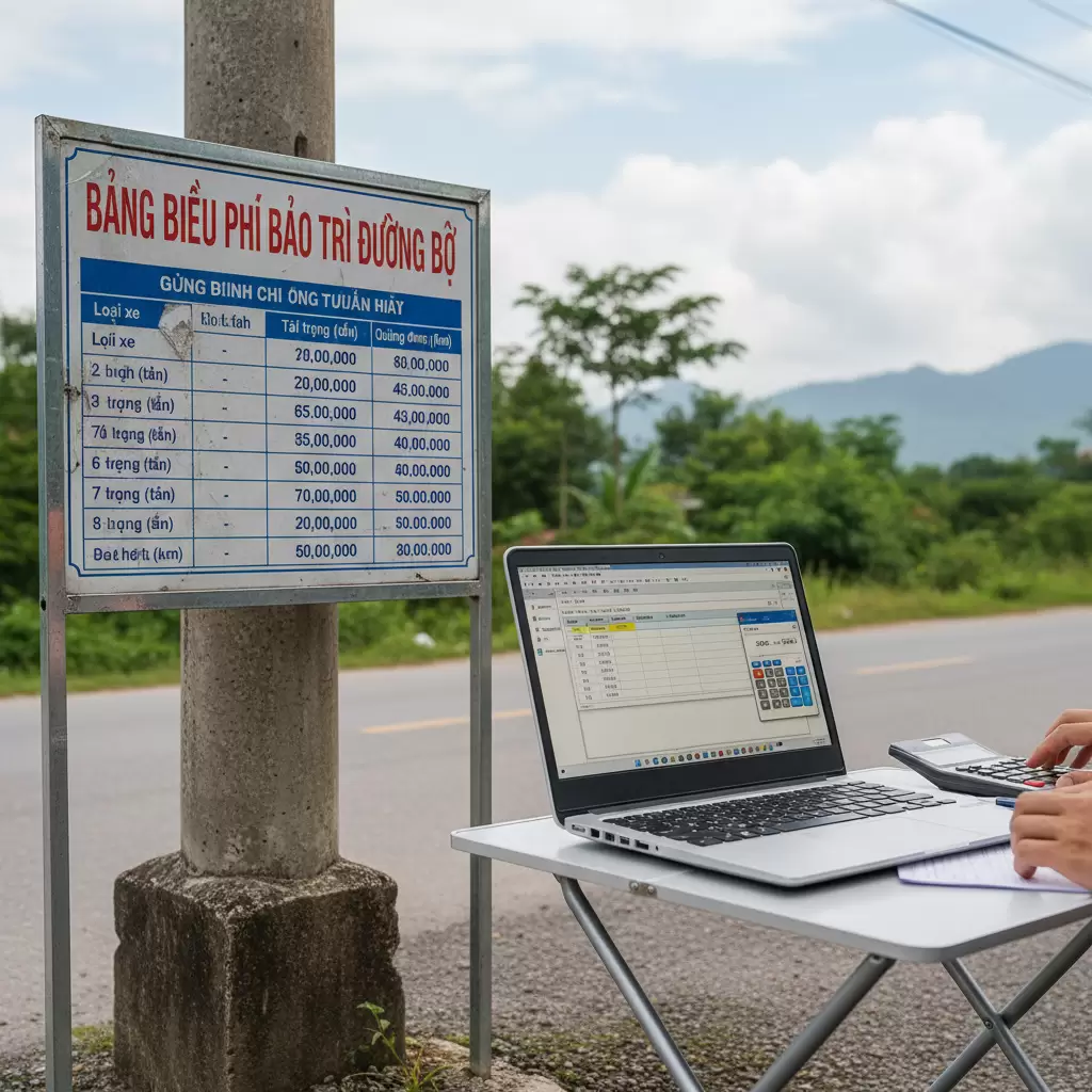 gemini_image_1768669310-1 Mức phí bảo trì đường bộ được tính toán dựa trên loại phương tiện và thời gian đăng kiểm