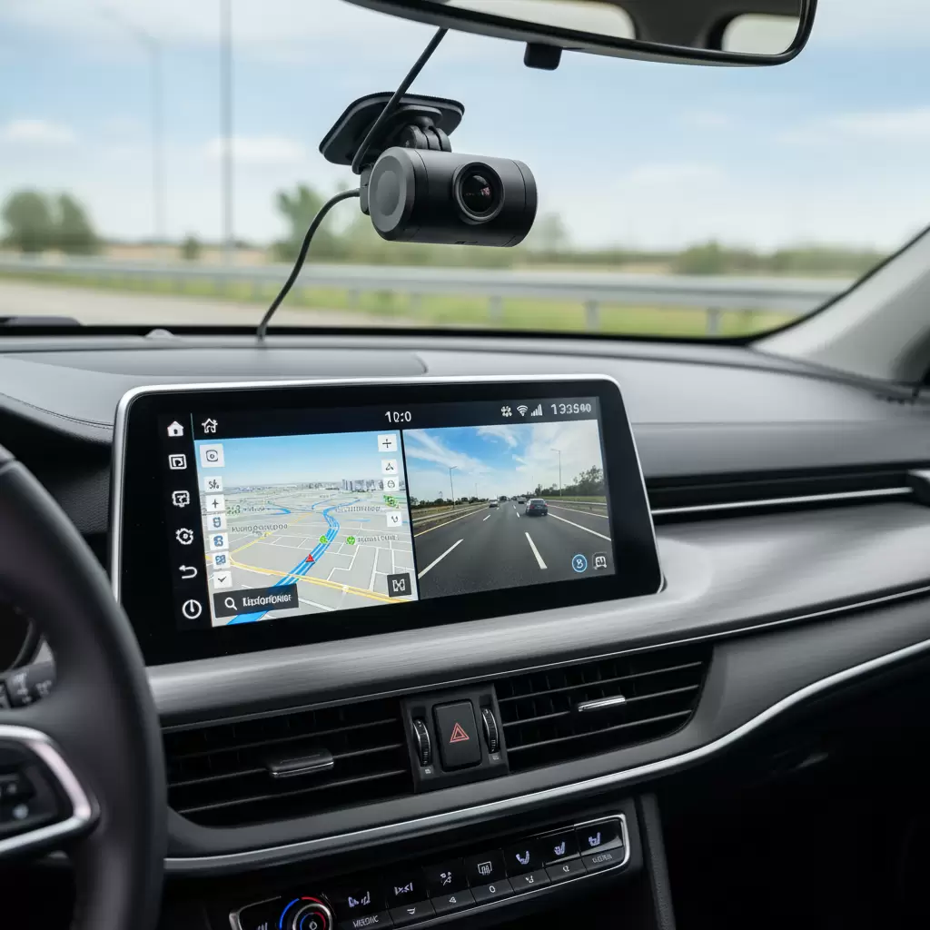 gemini_image_1768671558 Màn hình Android và camera hành trình là những trang bị công nghệ thiết yếu cho xe hơi