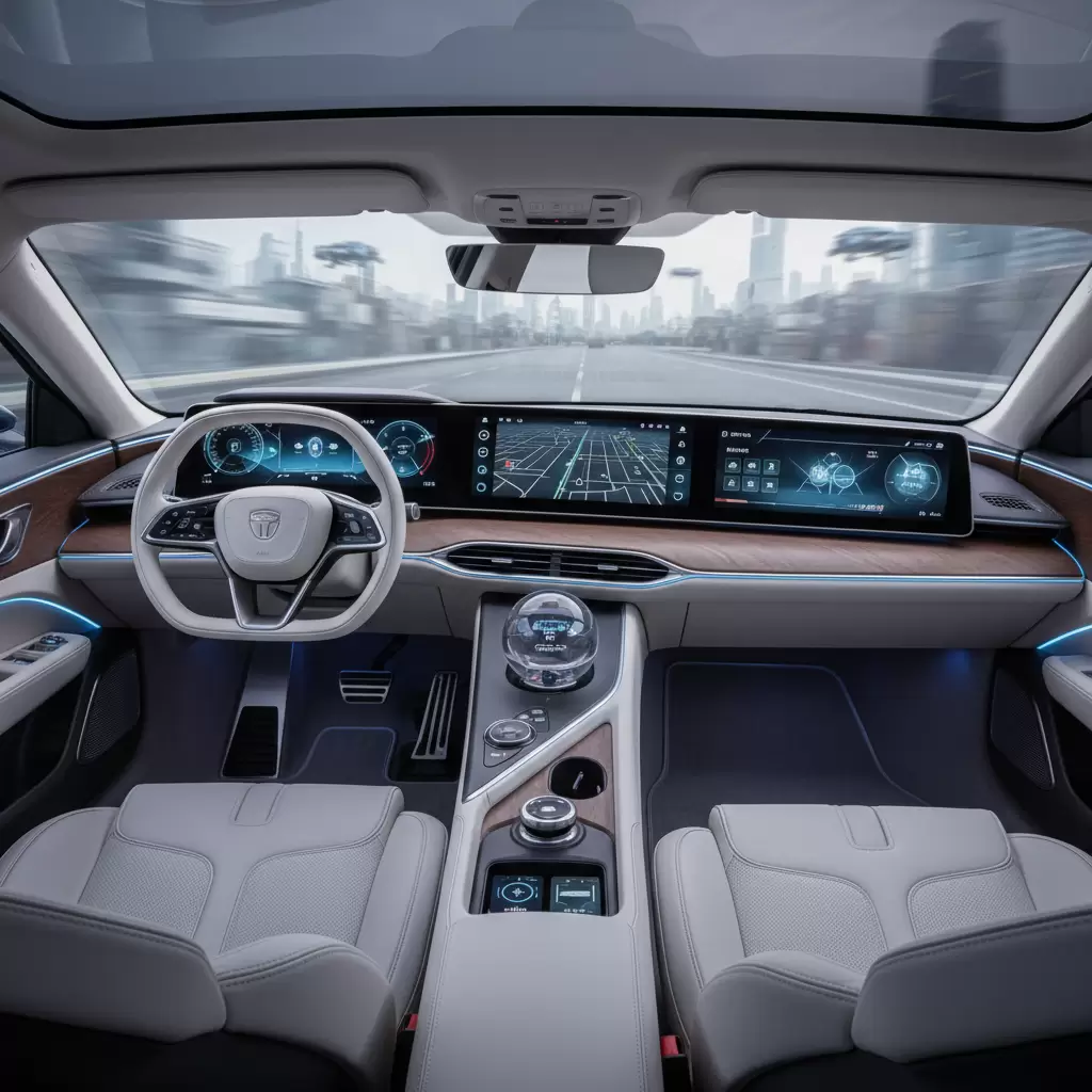 gemini_image_1768672120 Trang bị phụ kiện thông minh giúp nâng tầm không gian nội thất ô tô