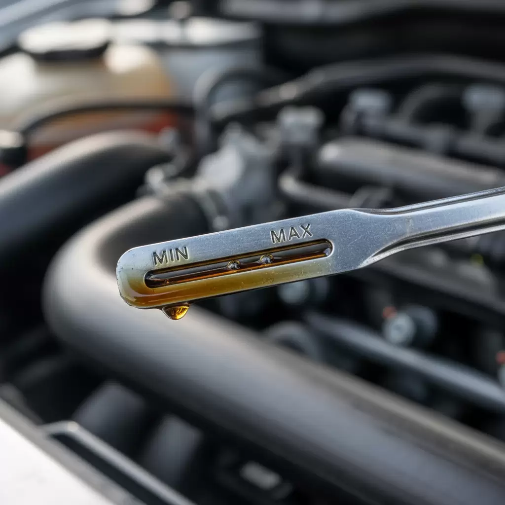 Vị trí dầu nằm giữa hai vạch Min và Max trên que thăm là mức lý tưởng