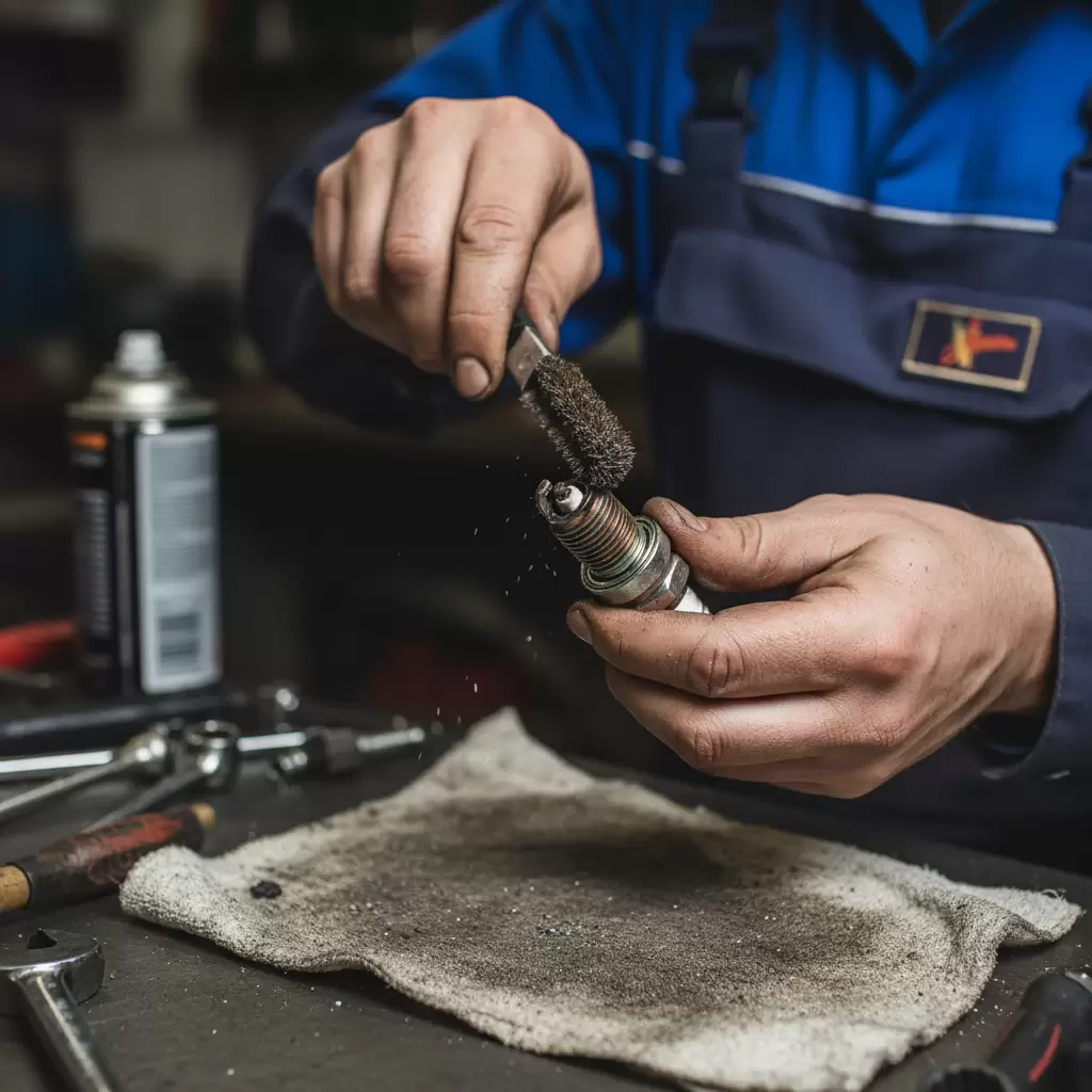 Quy trình vệ sinh bugi bị muội đen bằng dụng cụ chuyên dụng