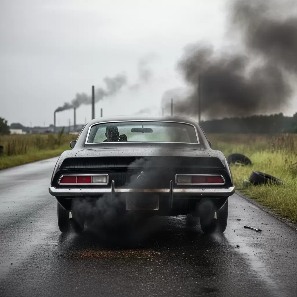 Khói đen thoát ra từ ống xả là dấu hiệu của việc nhiên liệu không được đốt cháy hoàn toàn