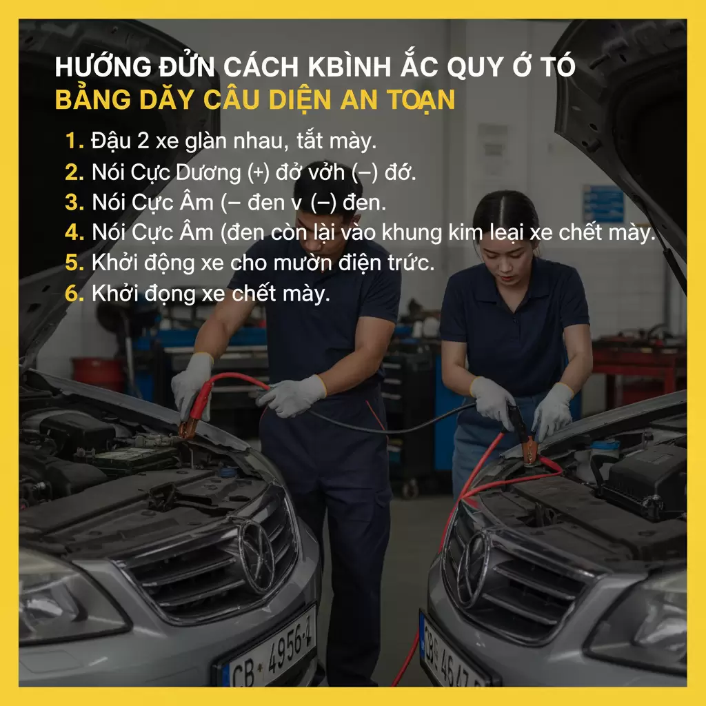 Kỹ thuật kích bình ắc quy đúng cách giúp xe khởi động lại nhanh chóng