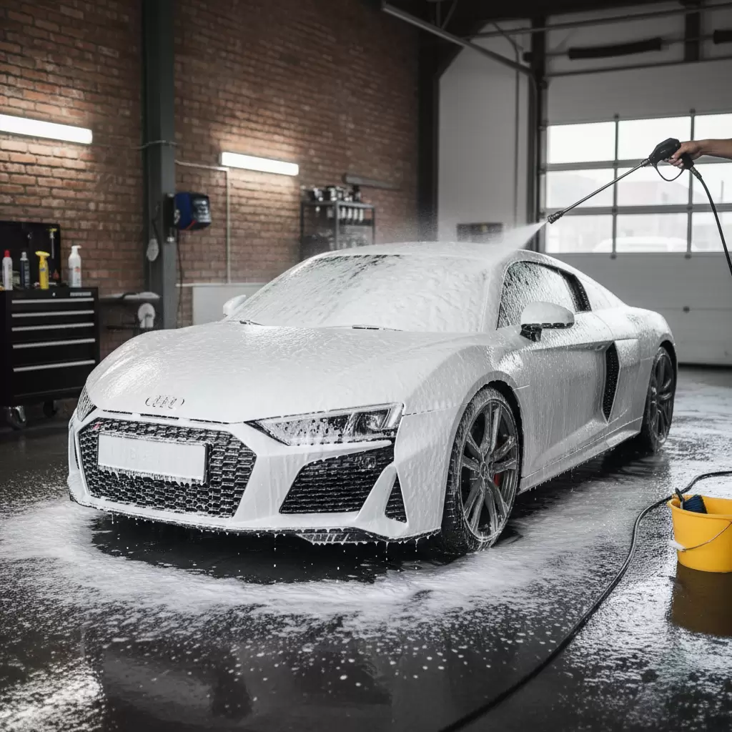 Quy trình phun bọt tuyết chuyên dụng giúp làm mềm và cuốn trôi bụi bẩn an toàn