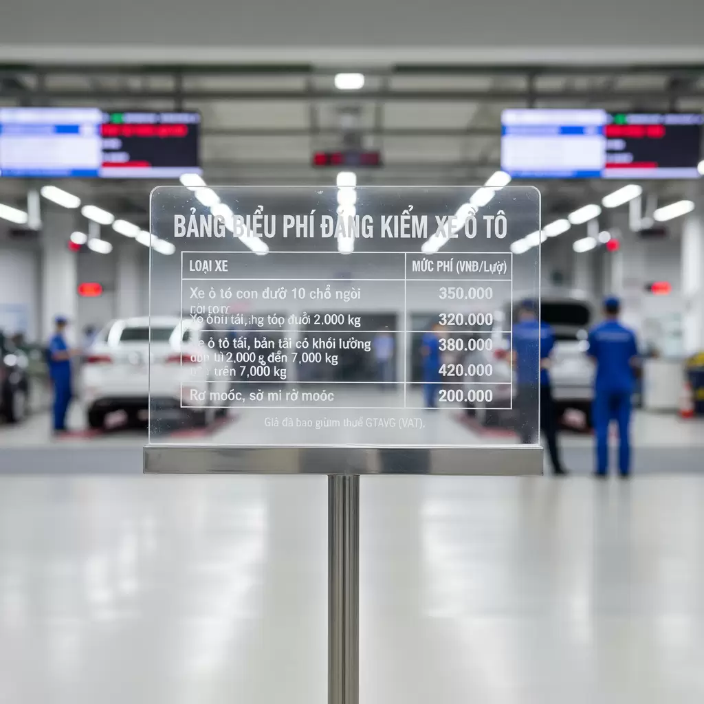 Mức phí đăng kiểm được niêm yết công khai tại các trung tâm