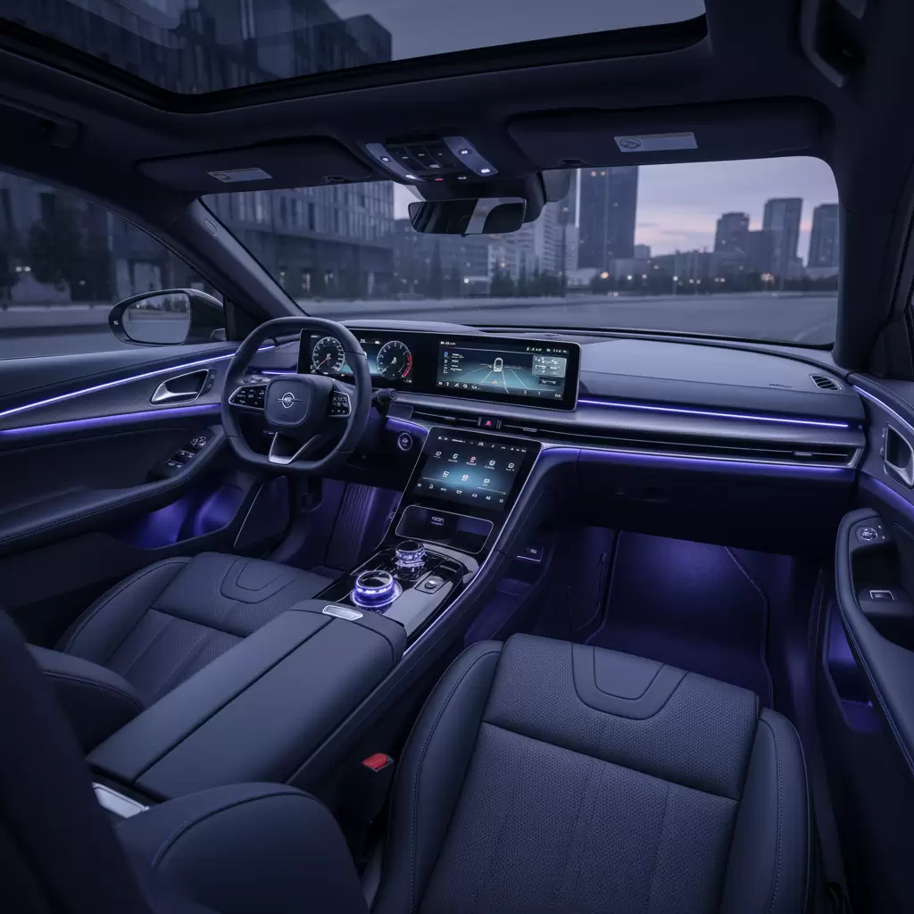 Không gian nội thất ô tô được nâng cấp toàn diện với các phụ kiện hiện đại