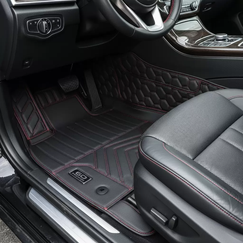 Thảm lót sàn 6D giúp bảo vệ sàn xe và tăng tính thẩm mỹ cho nội thất